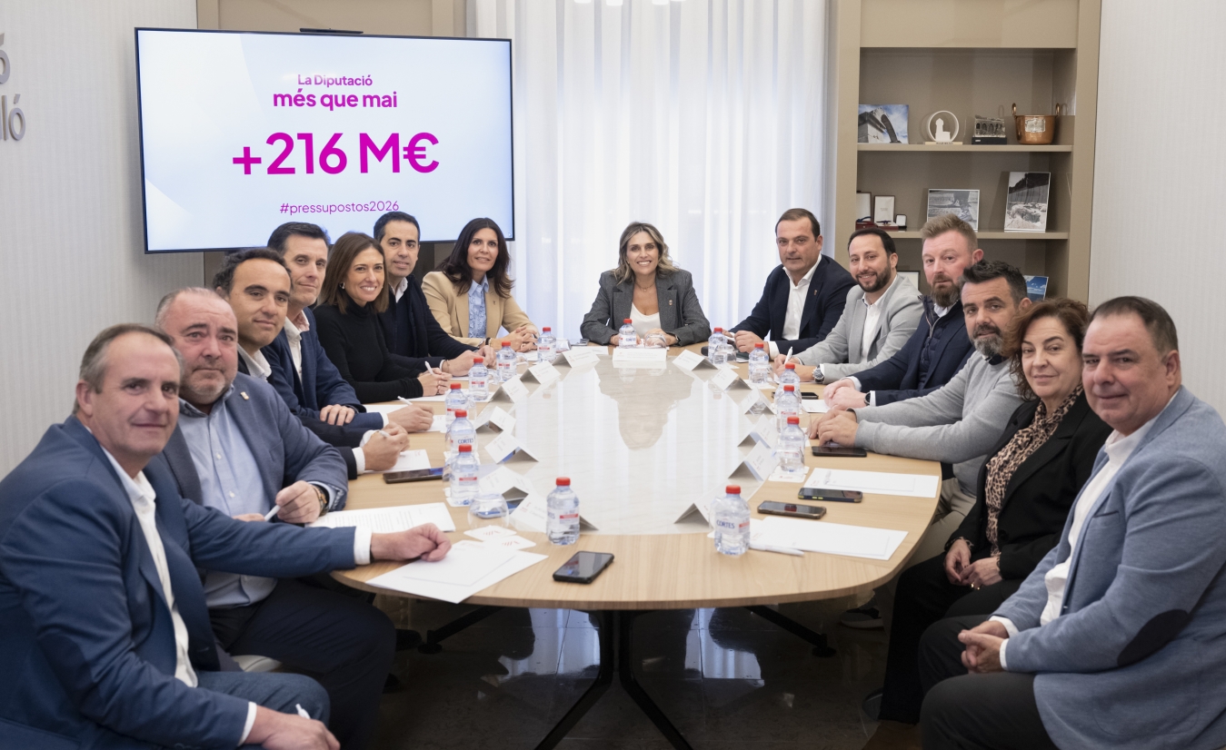 La Diputación de Castellón activa un presupuesto de 216 millones que inyecta liquidez a los 135 municipios de la provincia y garantiza recursos al más alto nivel