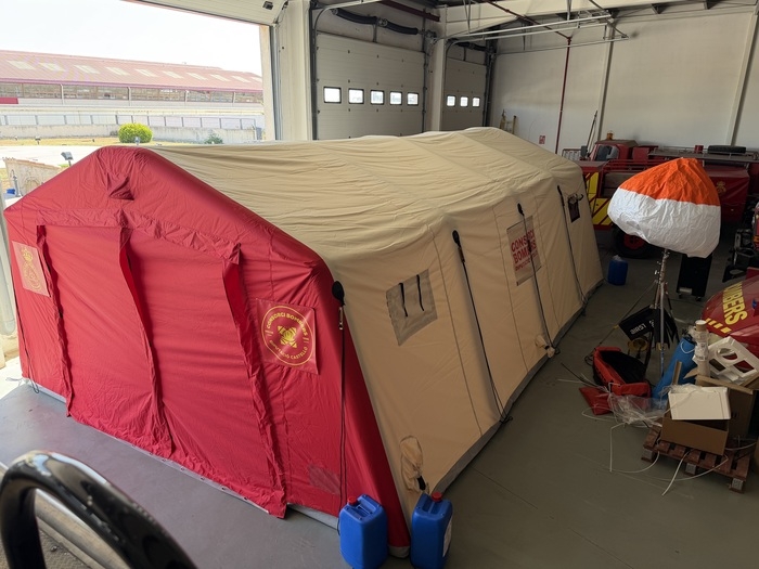 El Consorcio de Bomberos amplía las capacidades logísticas de infraestructuras de apoyo al PMA con la adquisición de una nueva carpa de despliegue rápido